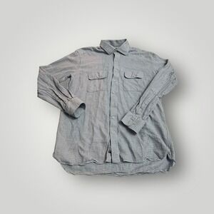 Turtleson Mens Houndstooth Button Down Shirt Large Pocket Blue